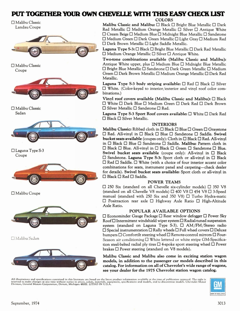 1975 Chev Chevelle Brochure Page 7